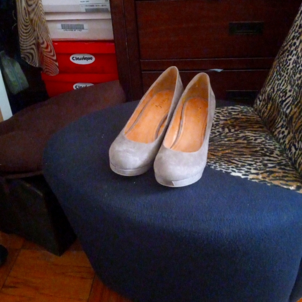 Faux suede wedge
